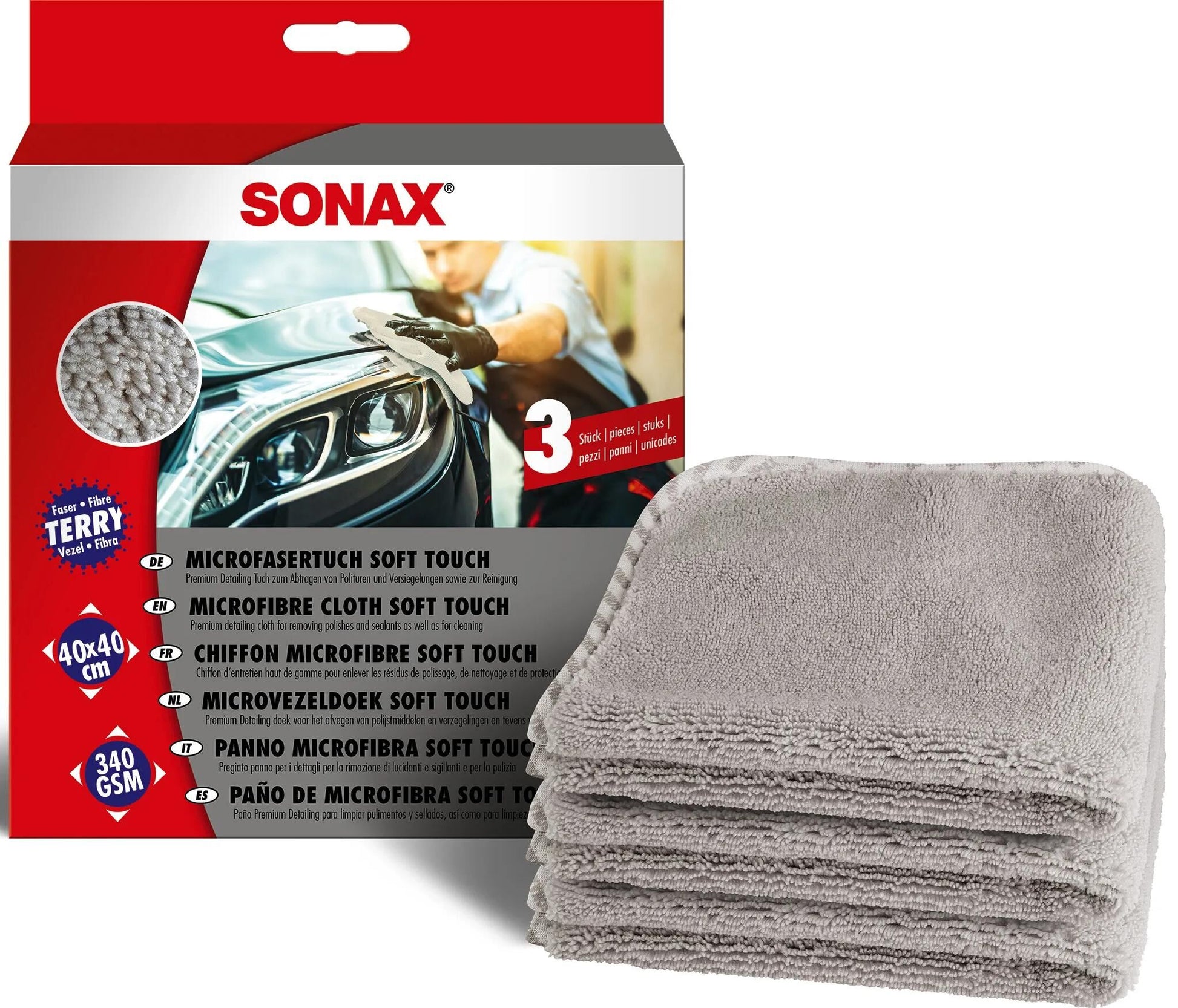 SONAX Microfibre Tissu doux Tou 3PCS.