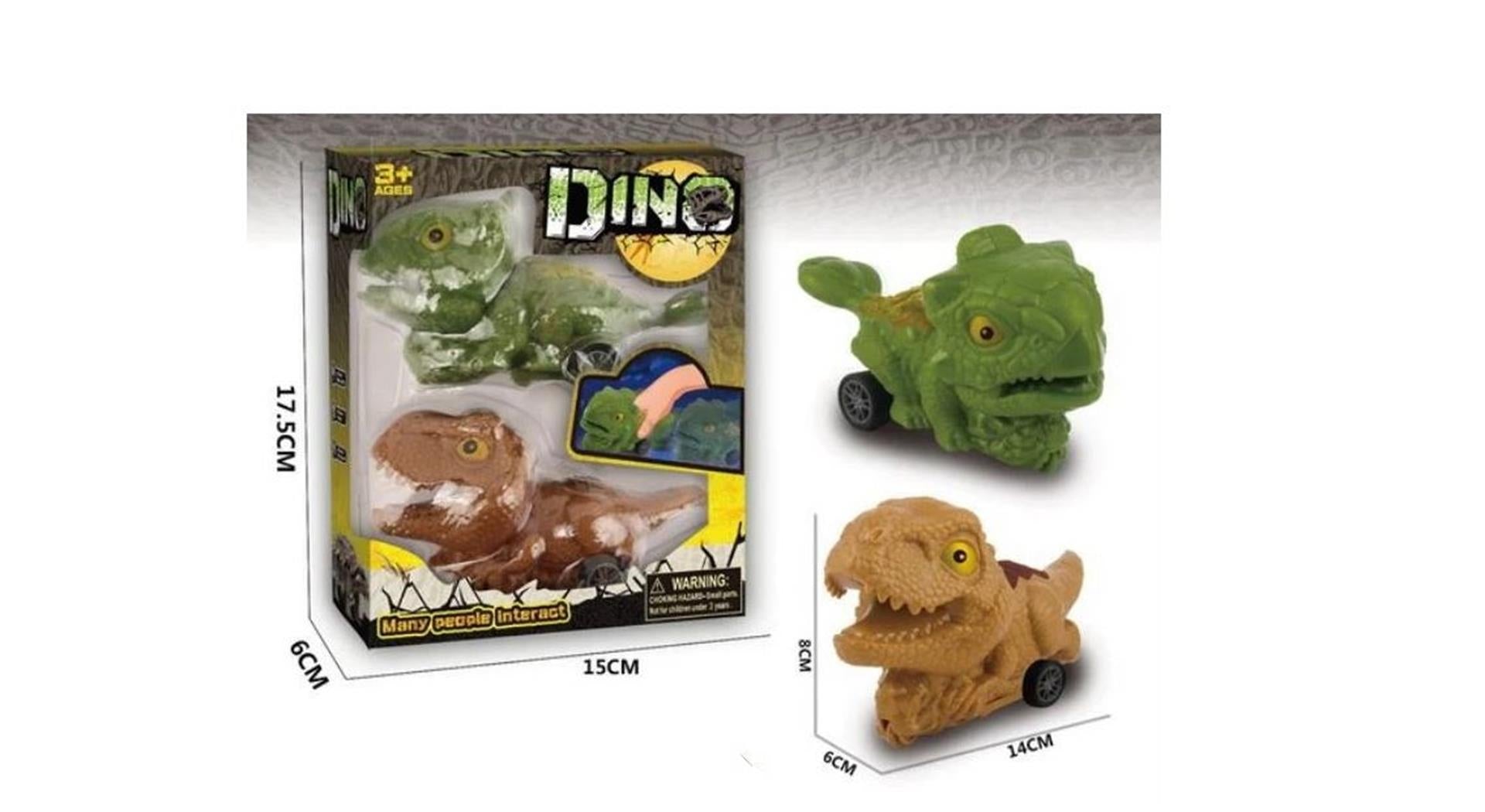 Jeu de friction voiture Dino de 2 pièces 13cm