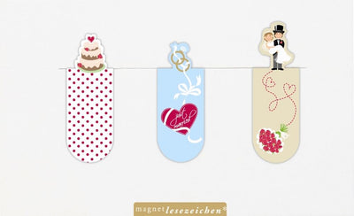 Marque-page magnétique. mariage 3 cul (6 sets)