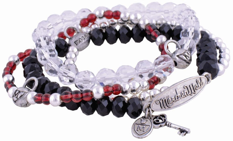 Forêt de conte de fées : bracelet noir-rouge (3 pcs)