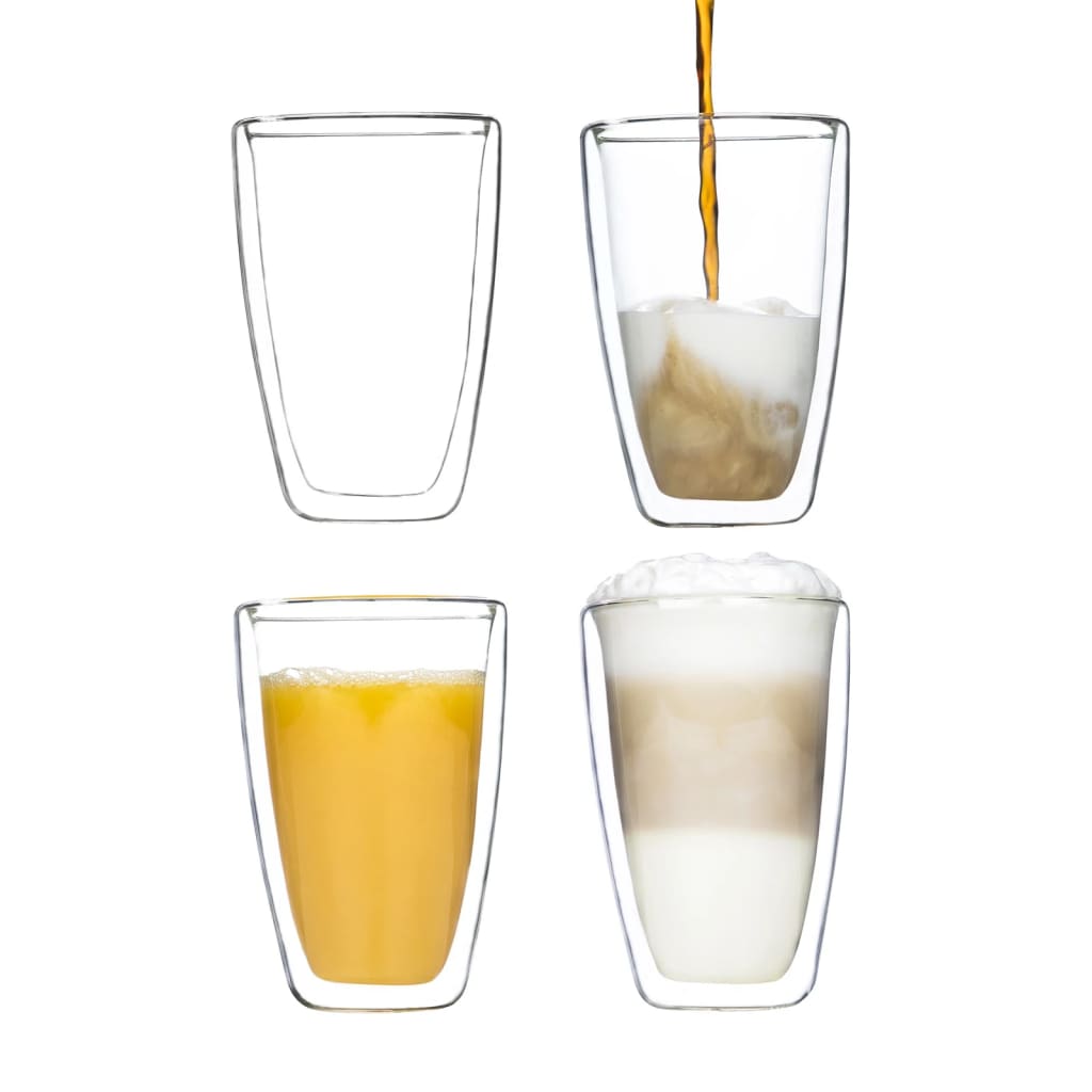 Hi Hi Set en verre 2 pièces Latte Macchiato 400 ml Transparent