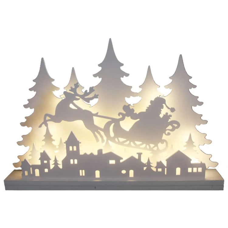 Salut salut silhouette d'éclairage de Noël avec n'importe qui en bois led des rennes