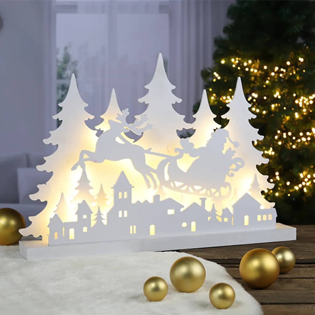 Salut salut silhouette d'éclairage de Noël avec n'importe qui en bois led des rennes