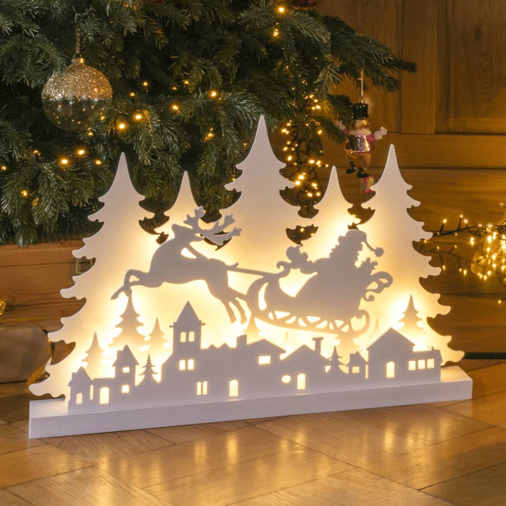 Salut salut silhouette d'éclairage de Noël avec n'importe qui en bois led des rennes