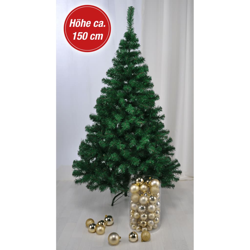 Salut salut arbre de Noël avec standard en métal 150 cm vert