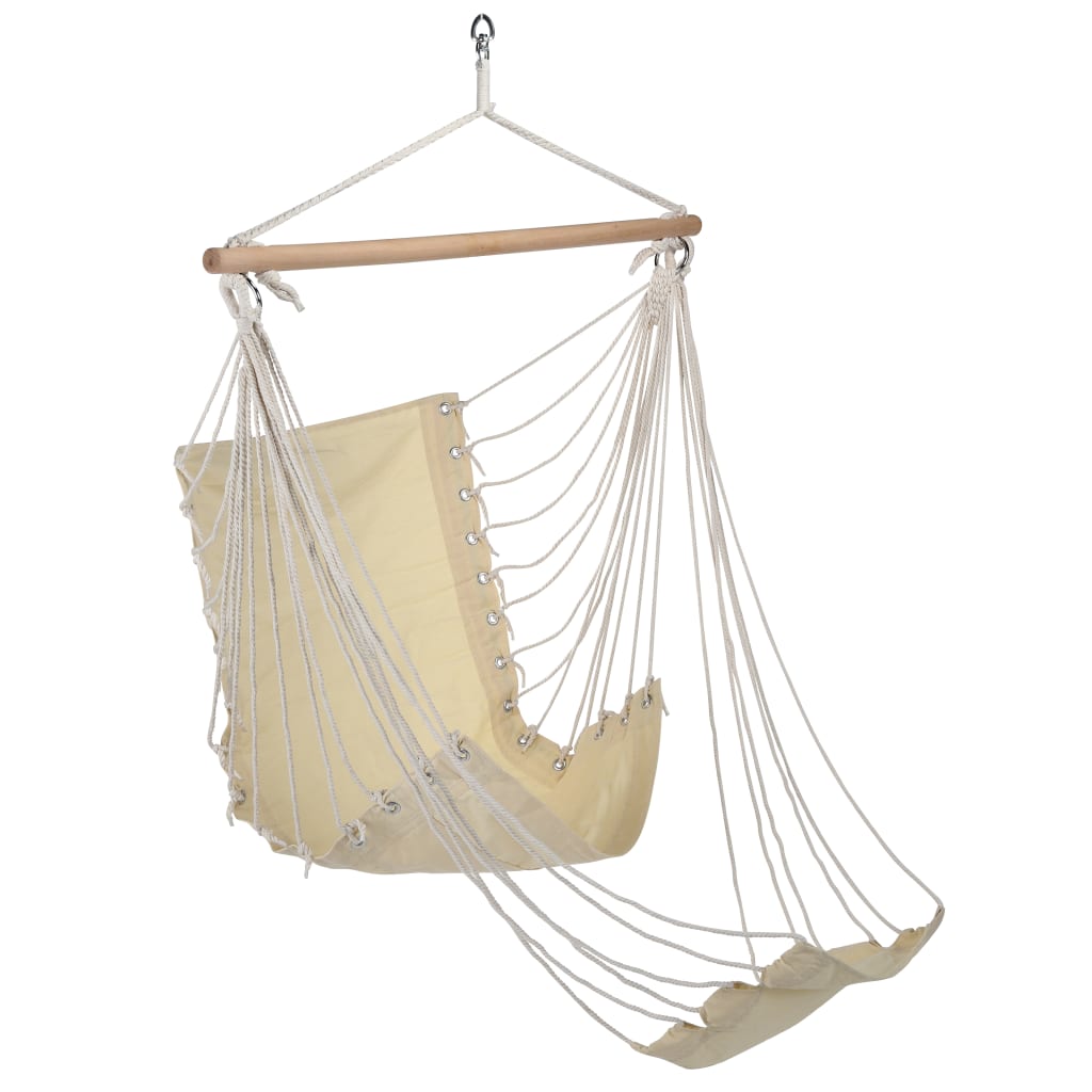 Salut salut salut chaise suspendue avec toile de randonnée en coton beige