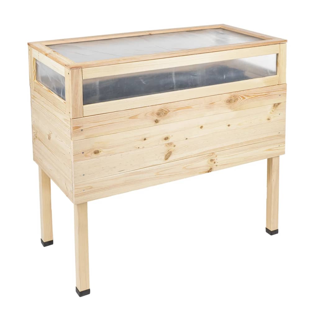 Salut Hi Boîte de culture surélevée avec le couvercle 135 L du bois