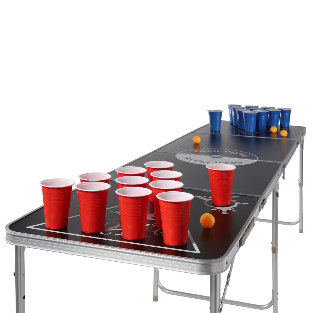 Salut salut hi bière pong table pliable et noire réglable