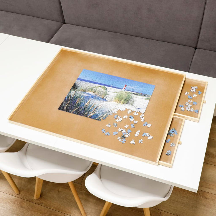 Hi Hi Puzzle Table avec 4 tiroirs 76x57x4,5 cm Bois