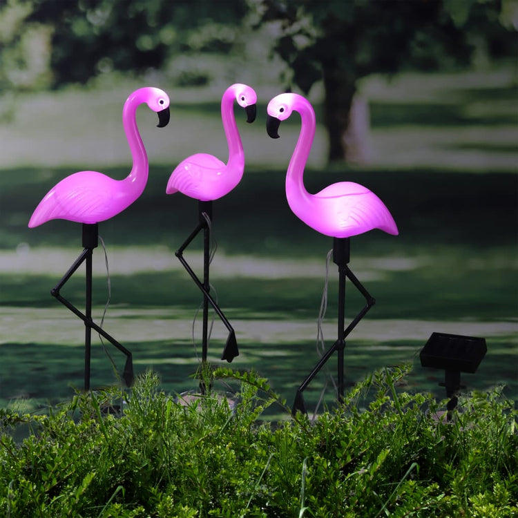 Salut salut les broches au sol 3 St solaire LED Flamingo