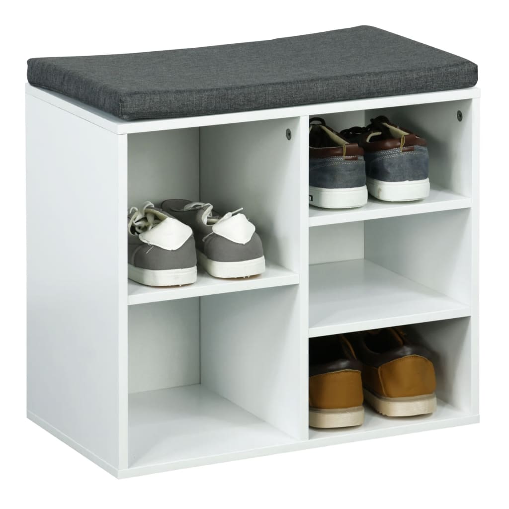 Hi Hi Rack à chaussures avec coussin 51,5x29x48 cm blanc