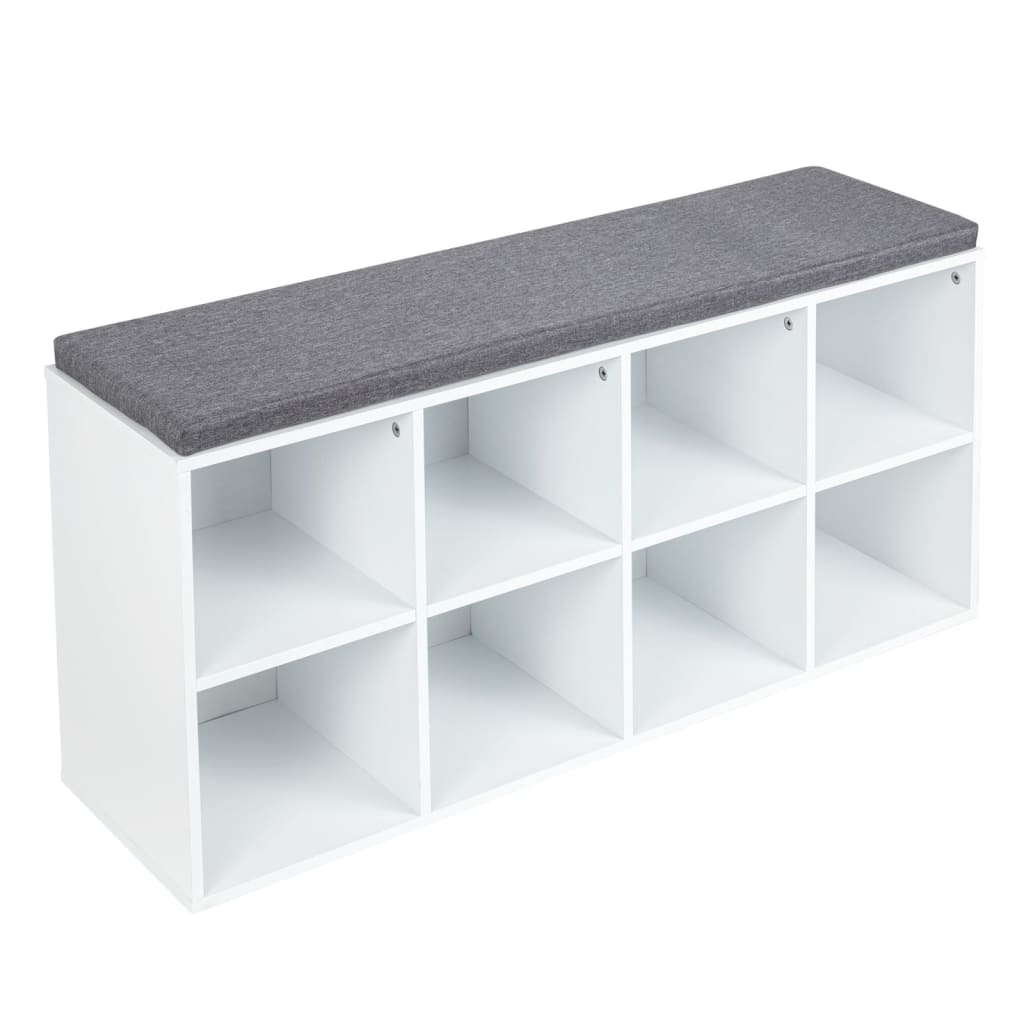 Hi Hi Rack à chaussures avec coussin 103.5x29x48 cm blanc