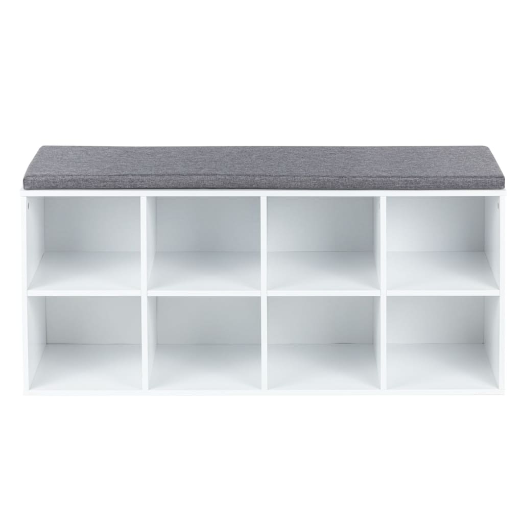 Hi Hi Rack à chaussures avec coussin 103.5x29x48 cm blanc