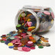 Boutons Creativ company, d 12+18+20 mm, différentes couleurs, 800 pièces 1 boîte
