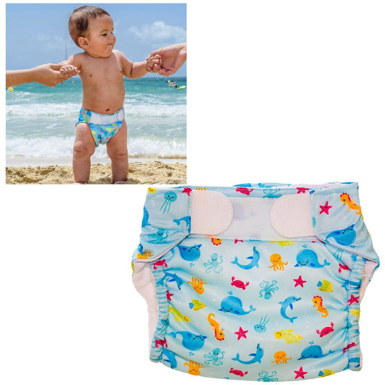 Freds Swim Academy Swimy Académie Lounage de natation lavable Animaux marins Taille 2 9-16 kg Bleu