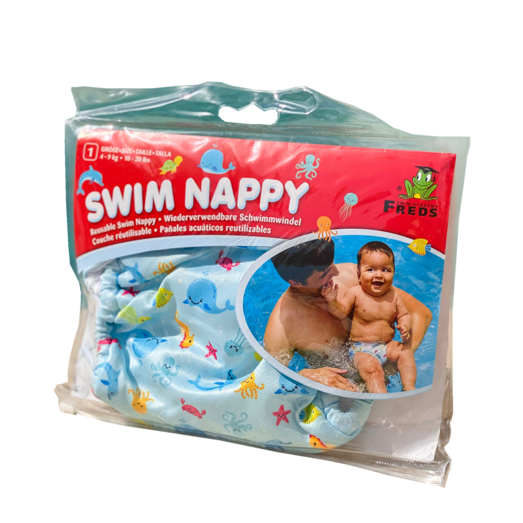 Freds Swim Academy Washable Swimming Diaper Animals Marine Taille 1 4-9 kg Bleu