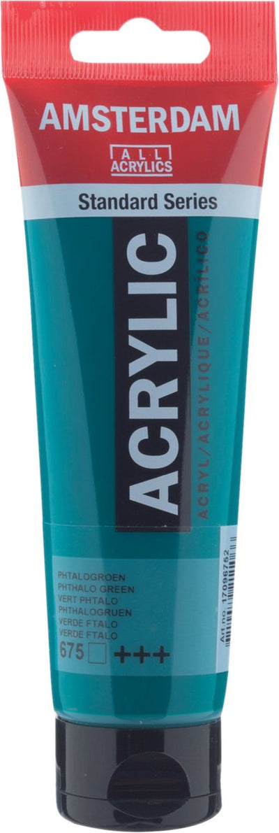 Peinture acrylique série standard Amsterdam tube 120 ml vert phtalo 675