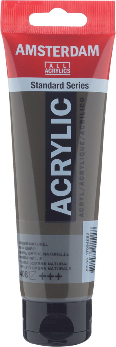 Tube de peinture acrylique série standard Amsterdam 120 ml terre d'ombre naturelle 408