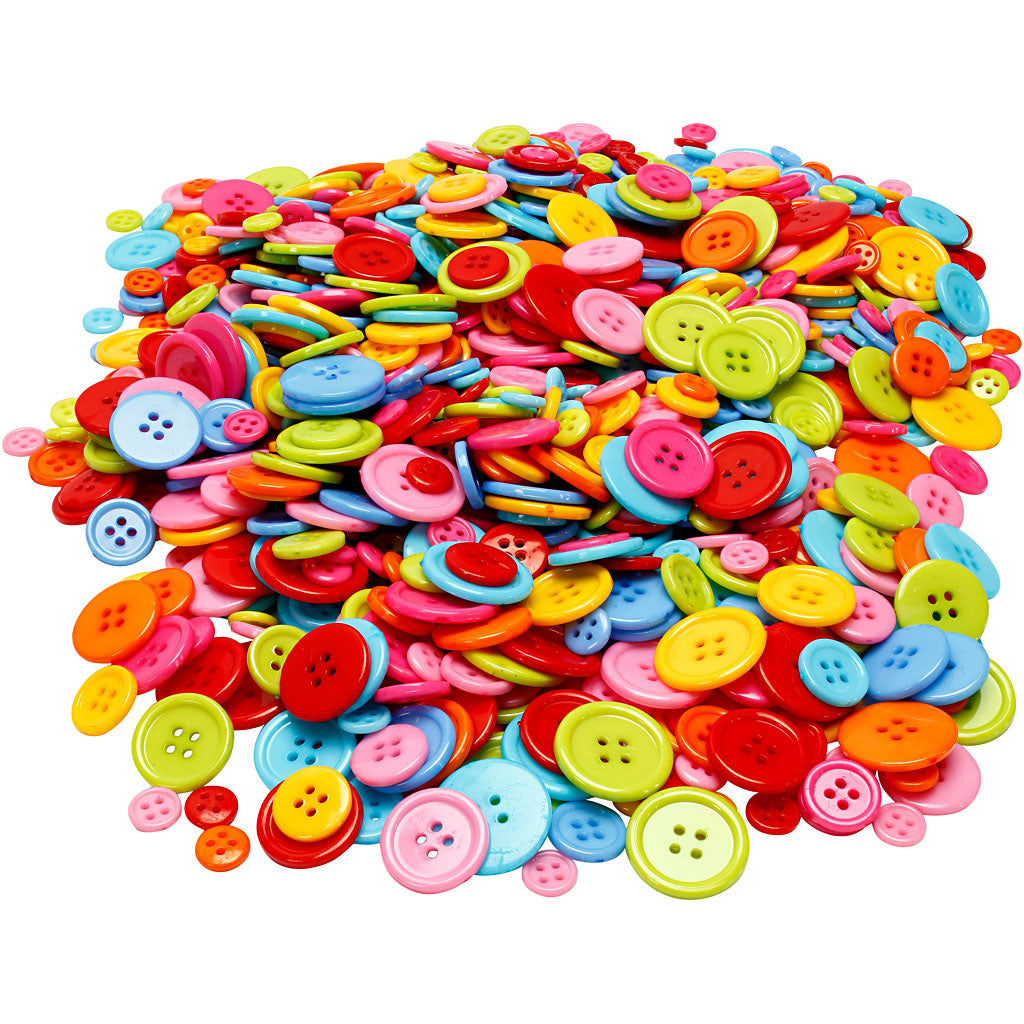 Mélange de boutons Creativ company, d 10+15+20+22 mm, 500 gr 1 boîte