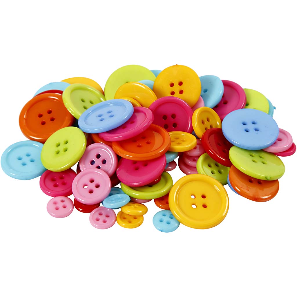 Mélange de boutons Creativ company, d 10+15+20+22 mm, 500 gr 1 boîte