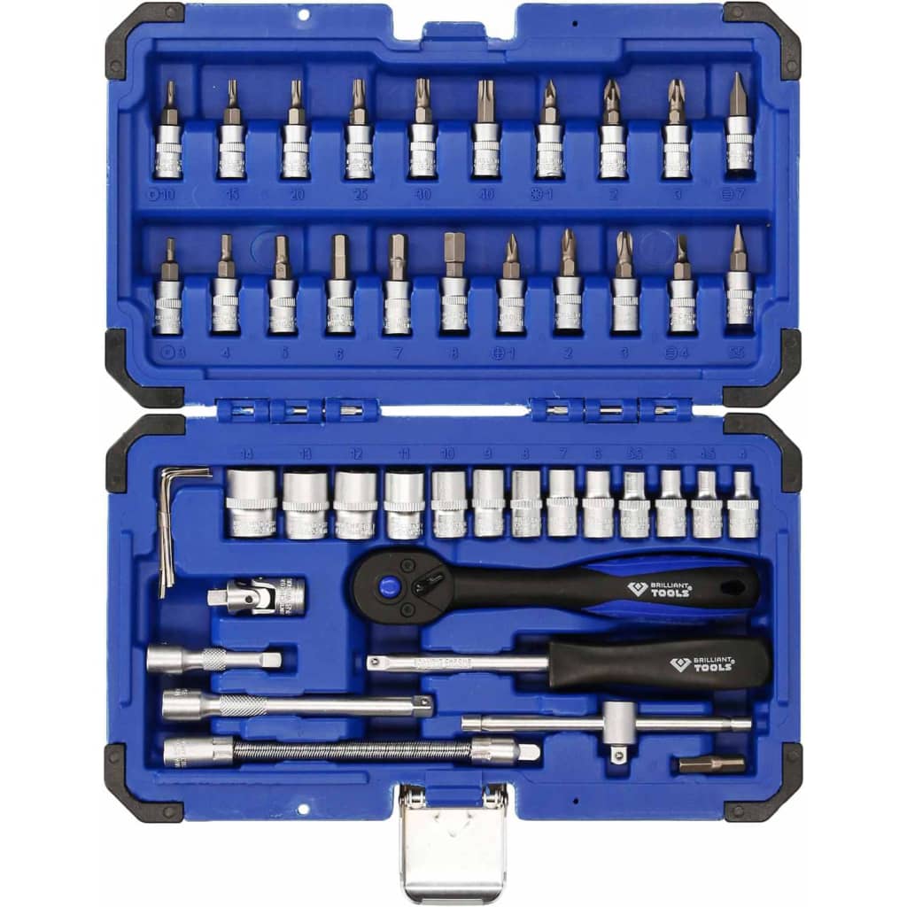 Outils brillants outils Brilliant 45 pièces de capuchon 1 4 Steel