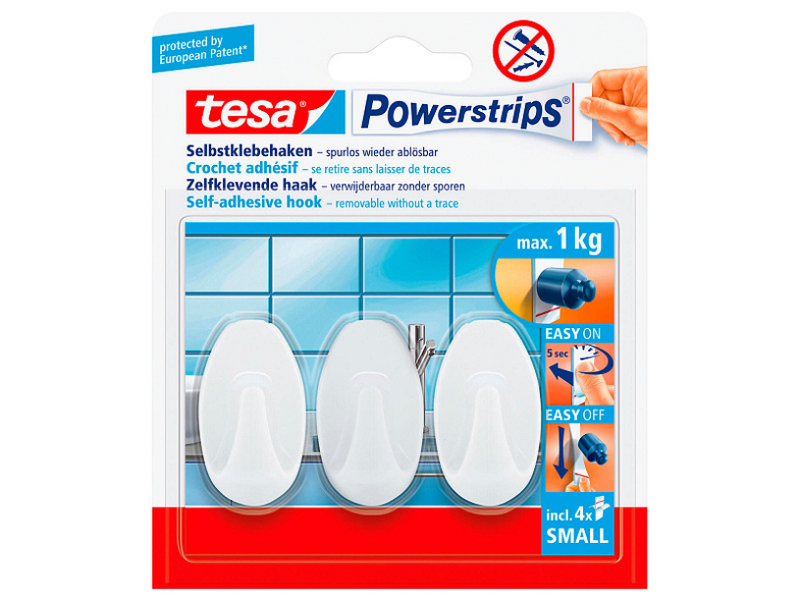 Tesa crochet s ovale blanc