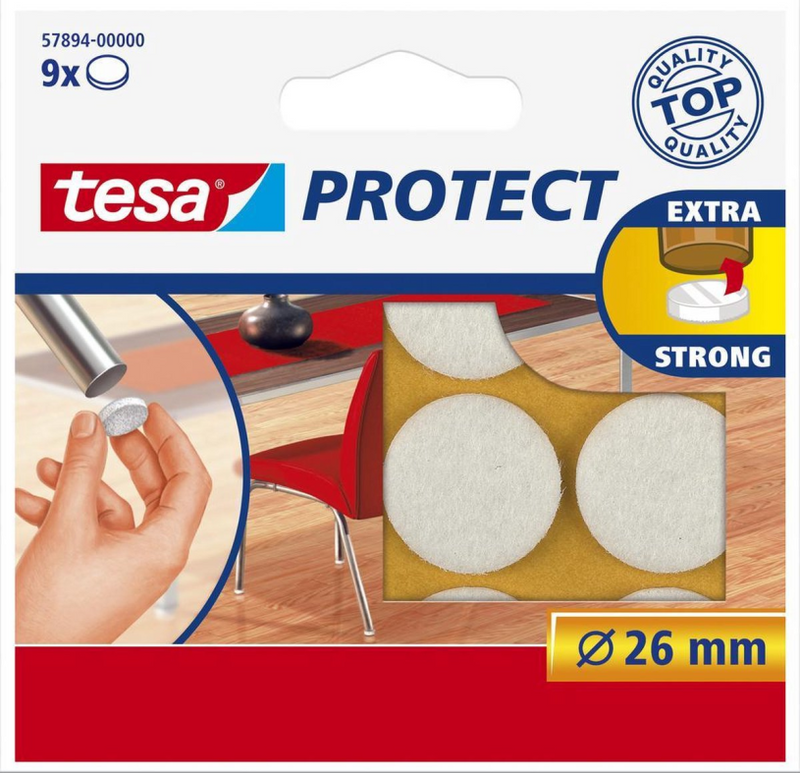 Tesa feutre de protection blanc ø26mm 9 pcs