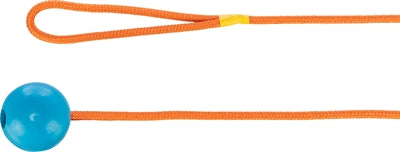 Boule de caoutchouc naturel trixie sur cordon de lime bleu