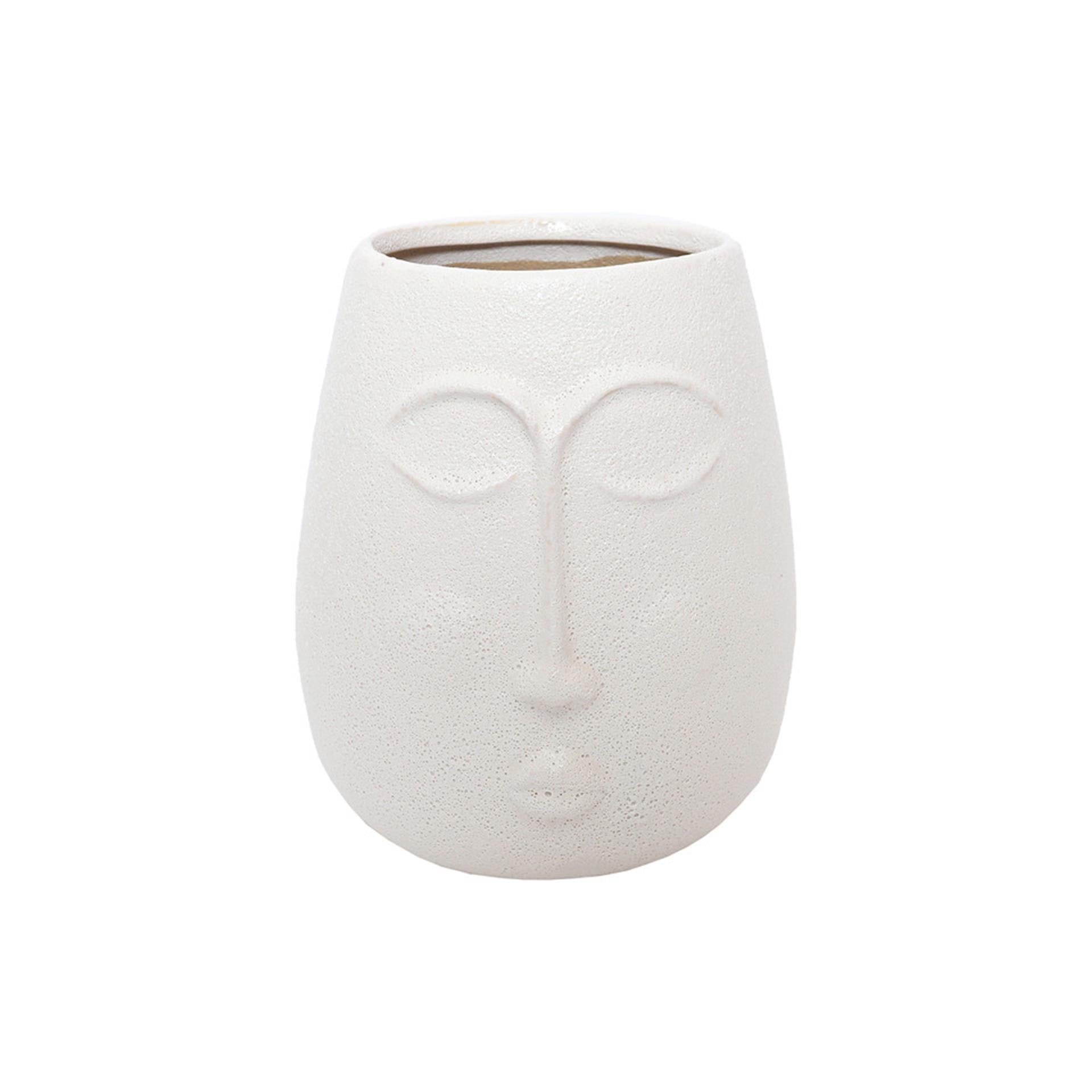 House of nature vase visage blanc birlik 22cm céramique