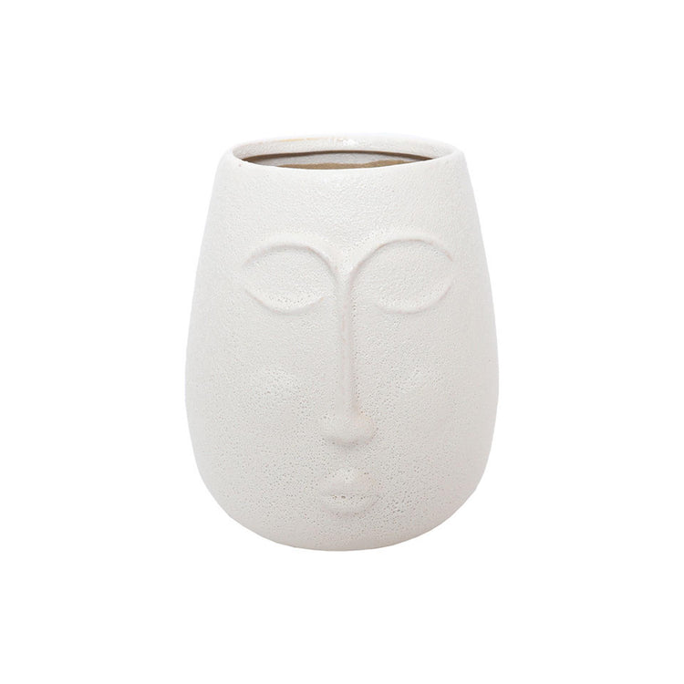 House of nature vase visage blanc birlik 22cm céramique