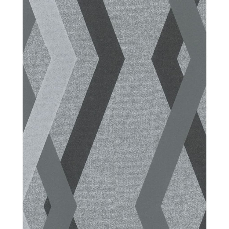 Murau nord North Wall Wallpaper Topchic Graphic Lignes diamants gris et noir