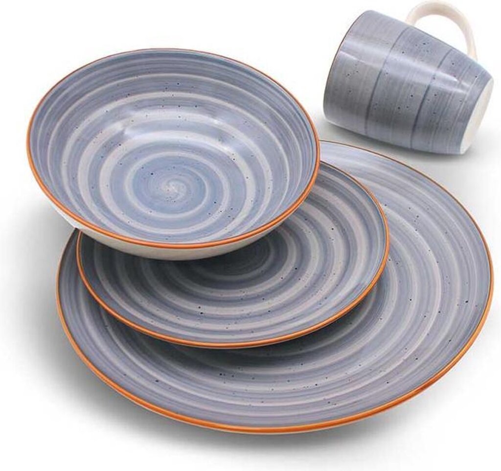 Michelino Michelino Service Set Grey 16 pièces pour 4 plaques de persoons