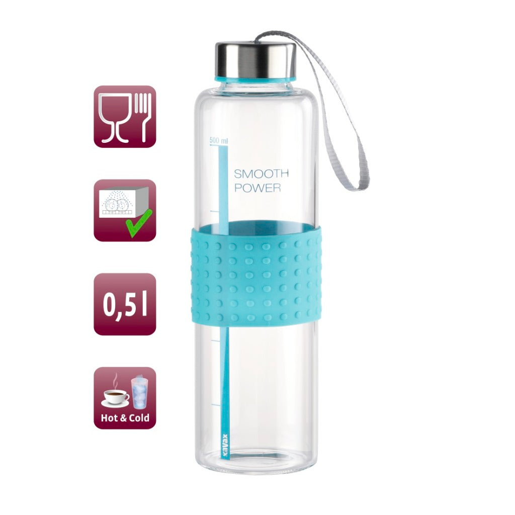 Xavax Xavax Glass Buvering Bottle Smooth 0,5 L Turquoise