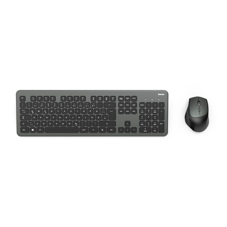 Hama Wireless Keyboard Mouse Set KMW-700 Anthracite Black Us