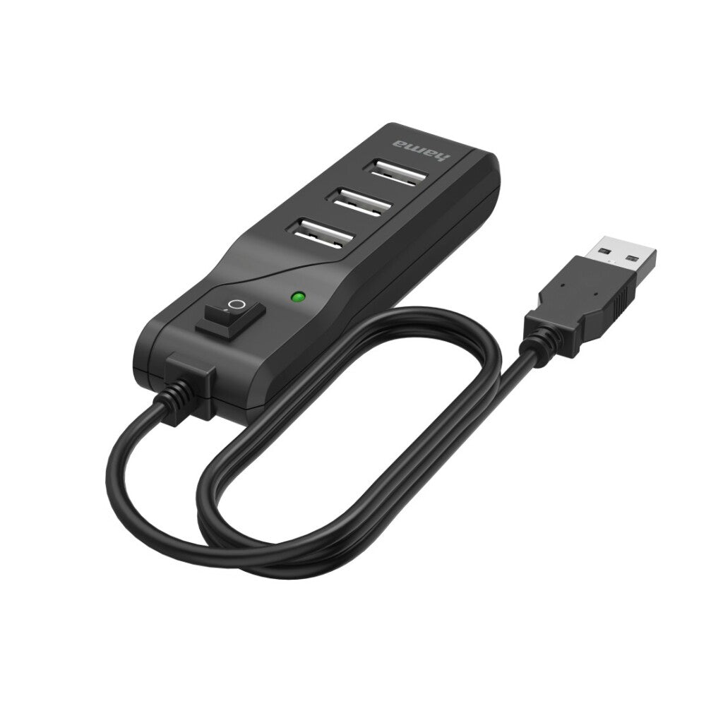 Hama Hub USB 4 ports USB 2.0 480 Mbits interrupteur marche/arrêt