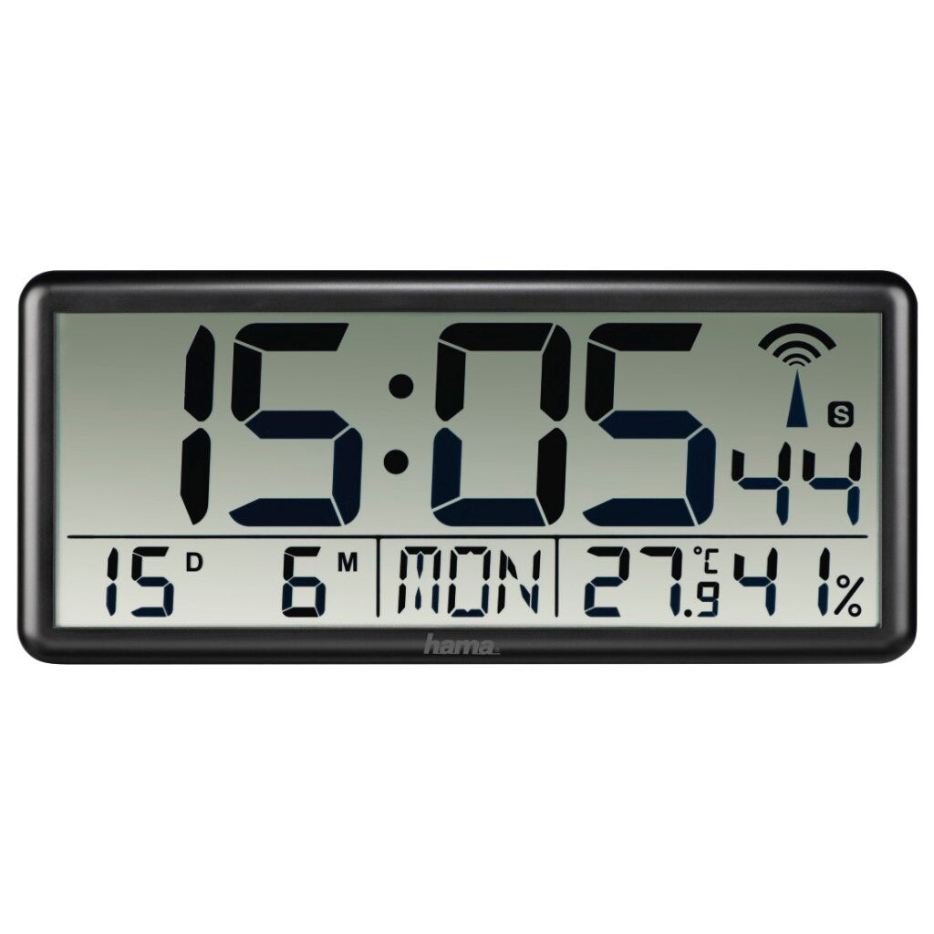 Horloge murale Hama Digital Radio Black
