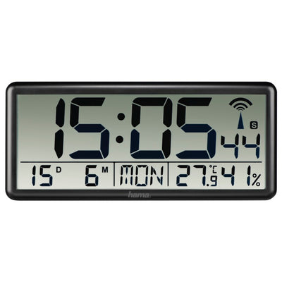 Horloge murale Hama Digital Radio Black