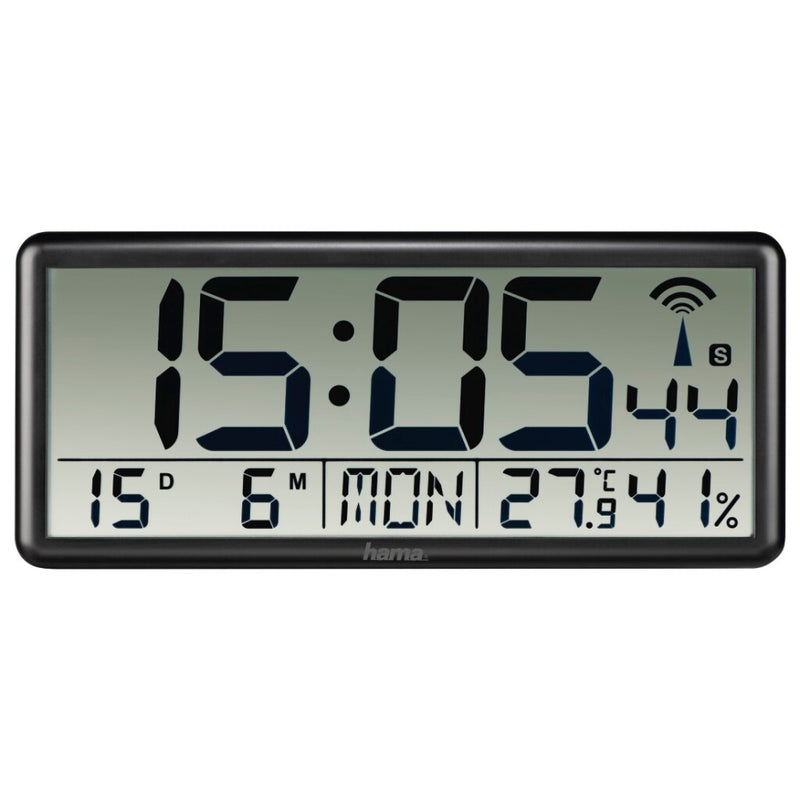 Horloge murale Hama Digital Radio Black
