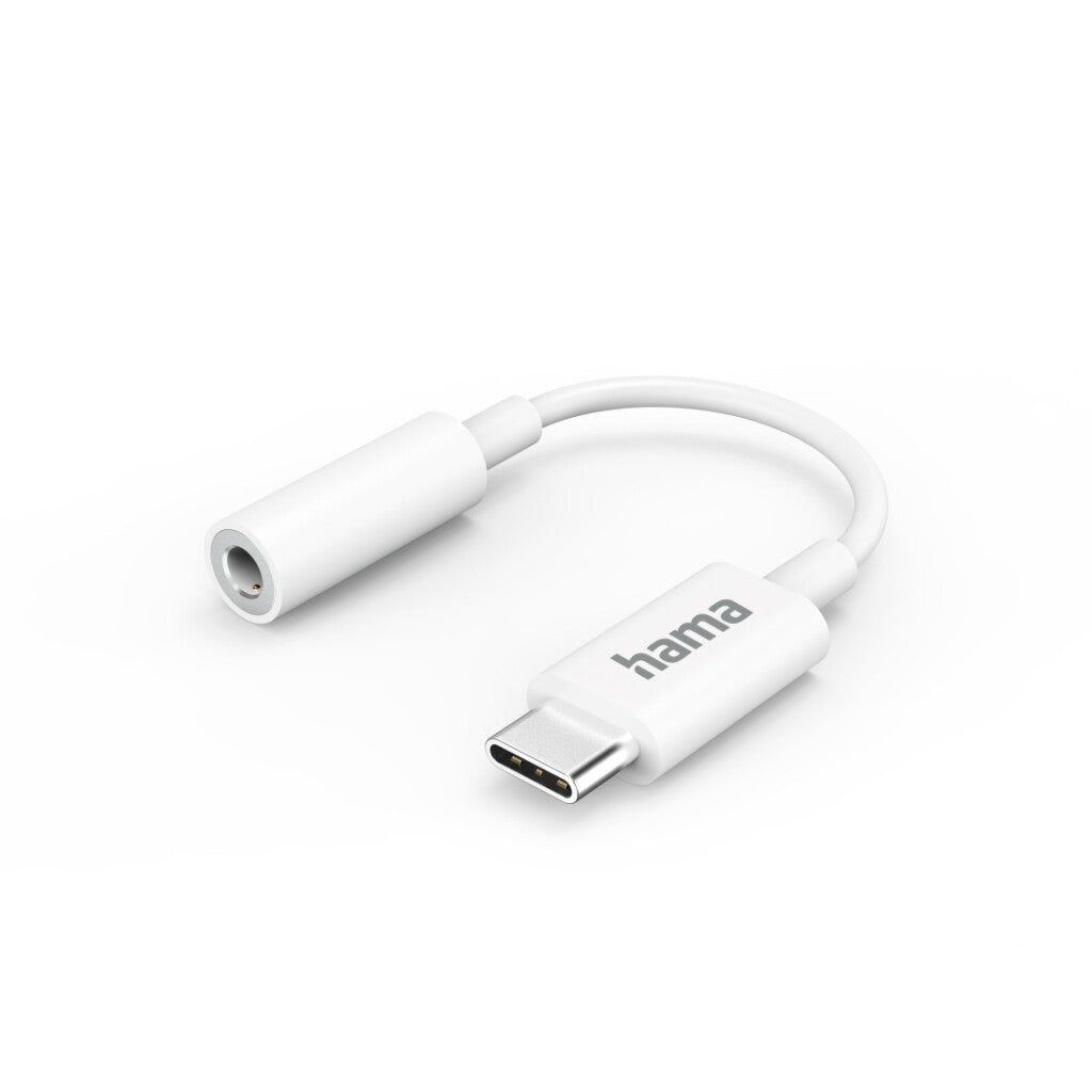 Adaptateur Hama AUX USB-C et tableau de bord ; Connexion jack 3,5 mm, blanche