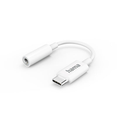 Adaptateur Hama AUX USB-C et tableau de bord ; Connexion jack 3,5 mm, blanche