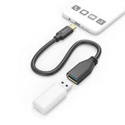 Hama Câble adaptateur USB OTG fiche USB-C - connexion USB-A 15 cm noir - afbeelding 1