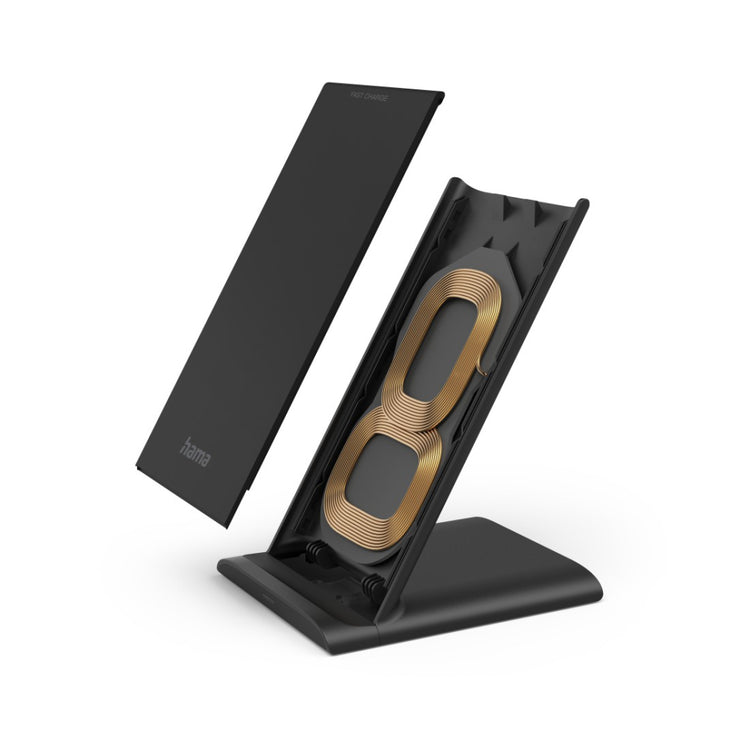 HAMA Wireless Charger Qi-Fc10s 10 W Smartphone Wireless Smartphone Chemin Black