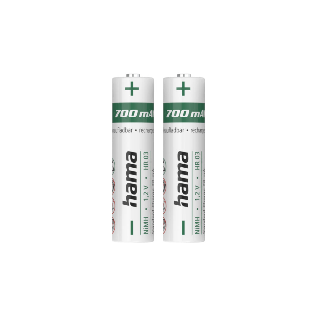 Batterie Hama NiMH #039;s aaa micro 700 mah 1.2v 2 pièces
