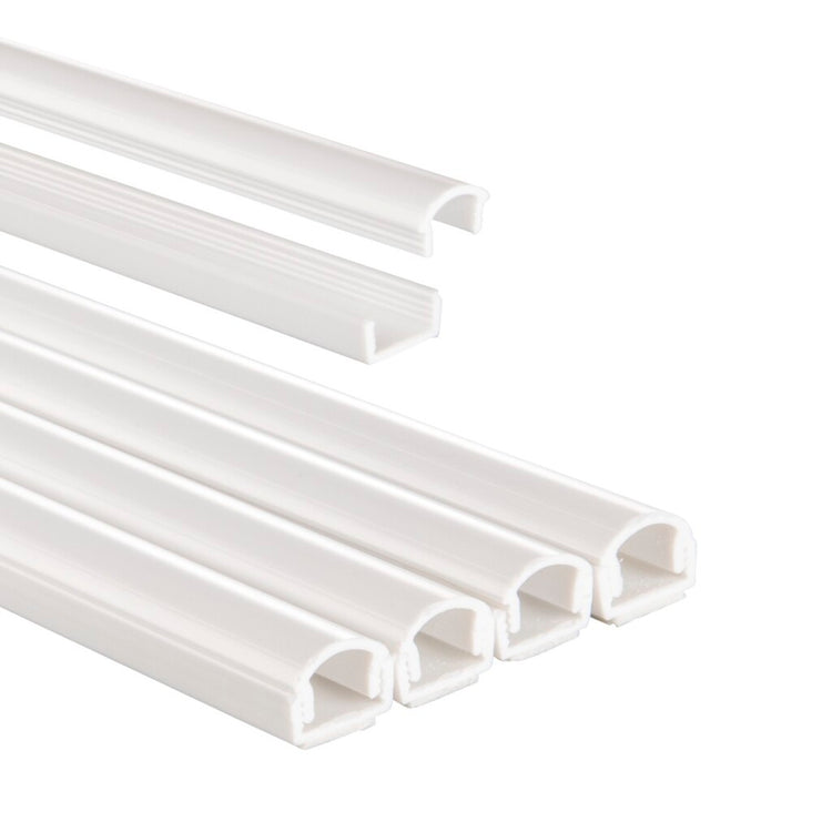 Hama Goulotte de câbles autocollante demi-ronde 100x1,1x1 cm 4 pièces PVC blanc
