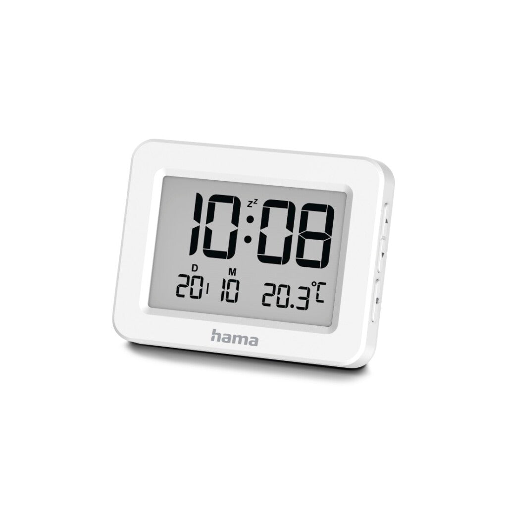 Hama Réveil numérique LCD blanc