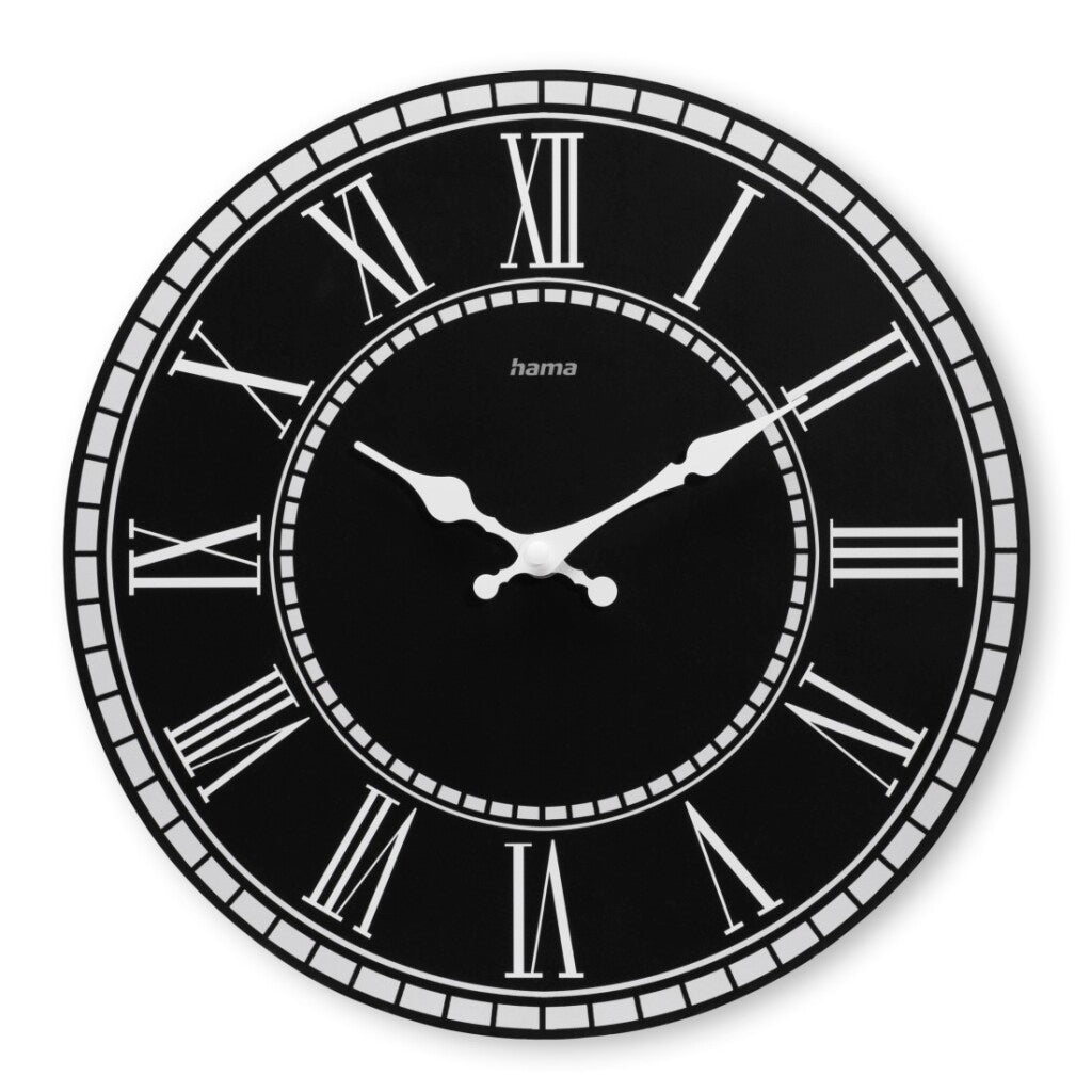 HAMA Wall Clock Rab Vintage ne tape pas de 30 cm noire blanc mdf