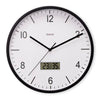 Hama horloge murale dcf Lanzarote ne tique pas + thermomètre et hygromètre 35 cm noir et blanc