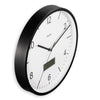 Hama horloge murale dcf Lanzarote ne tique pas + thermomètre et hygromètre 35 cm noir et blanc