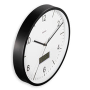 Hama horloge murale dcf Lanzarote ne tique pas + thermomètre et hygromètre 35 cm noir et blanc - afbeelding 2
