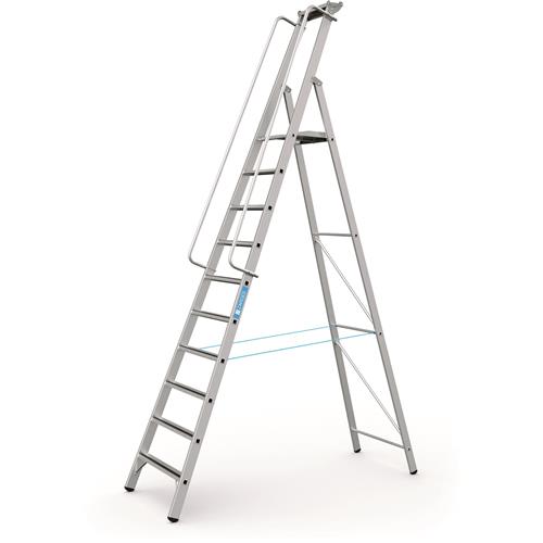 Escalier plateforme Zarges + main courante meistertritt s 10tr